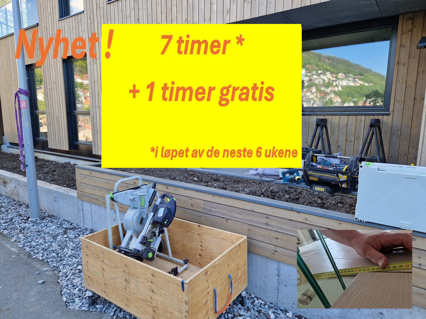 Nyhet !!! Jobb: 7 timer i løpet av de neste 6 ukene + 1 timer gratis; 568.00 NOK/t eks. mva.